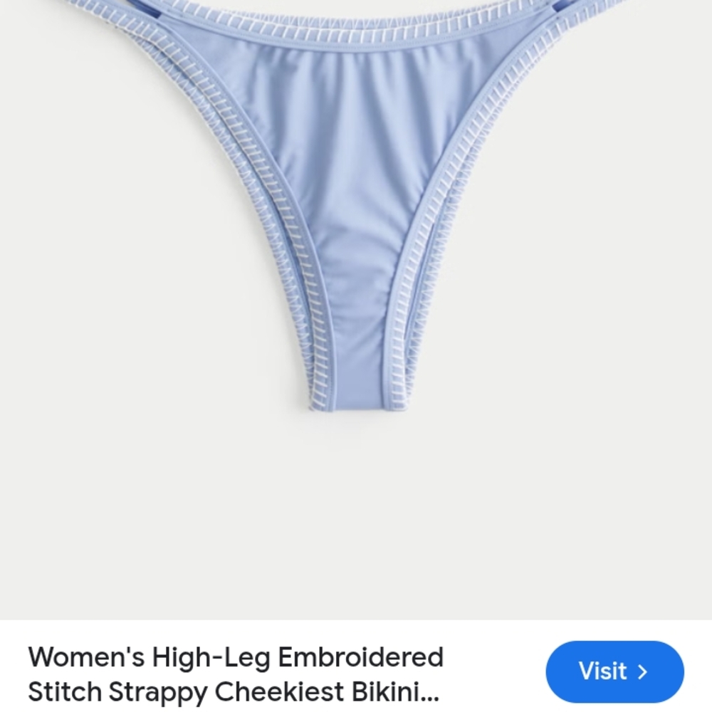 Light Blue Women's High-Leg Bikini Bottom